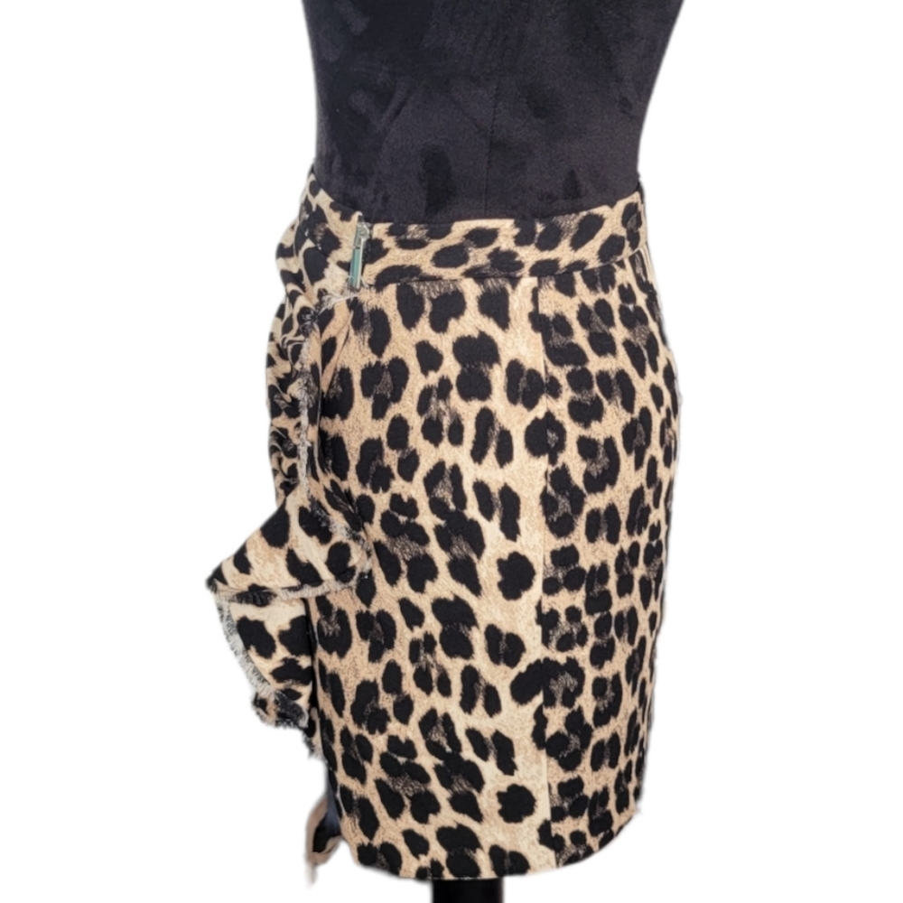 Zara Basic Collection Ruffle Trim Leopard Print M… - image 6